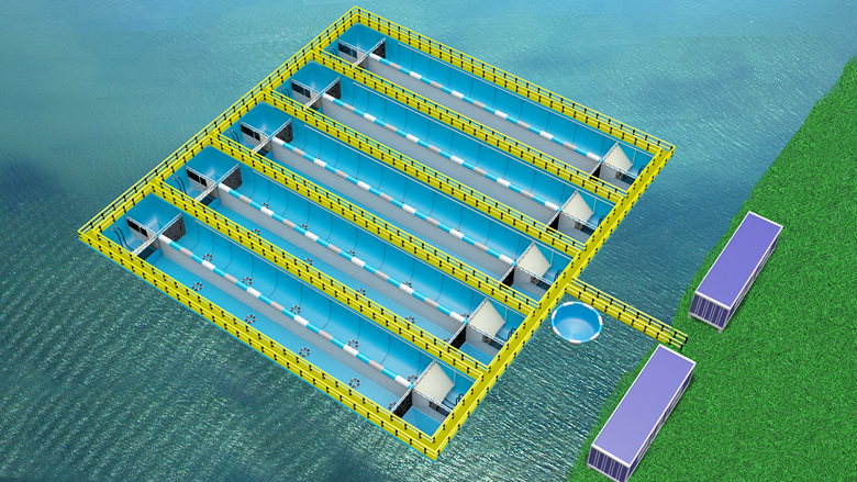 增殖放流站设备水基悬浮式玻璃钢养殖水槽